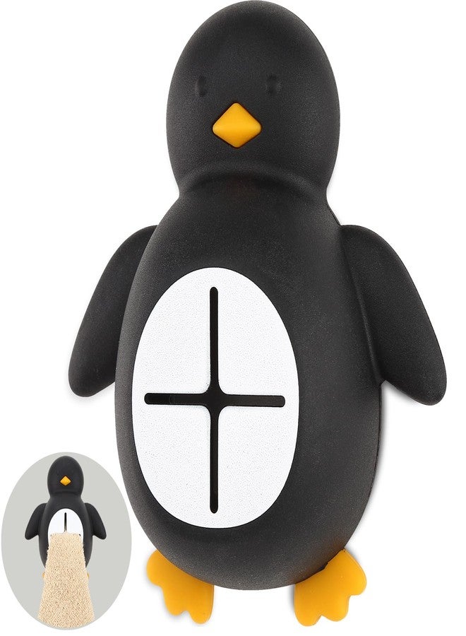 TRCENDE Winter Adorable Silicone Penguin Wall Mount Towel Holder, Funny Penguin Animal Hooking for Kitchen Bath, Wall Mounting Hand Hook, Adhesive Wall Mounted for Hanging Towel Bath Ball Rag XSX38 - Image 1